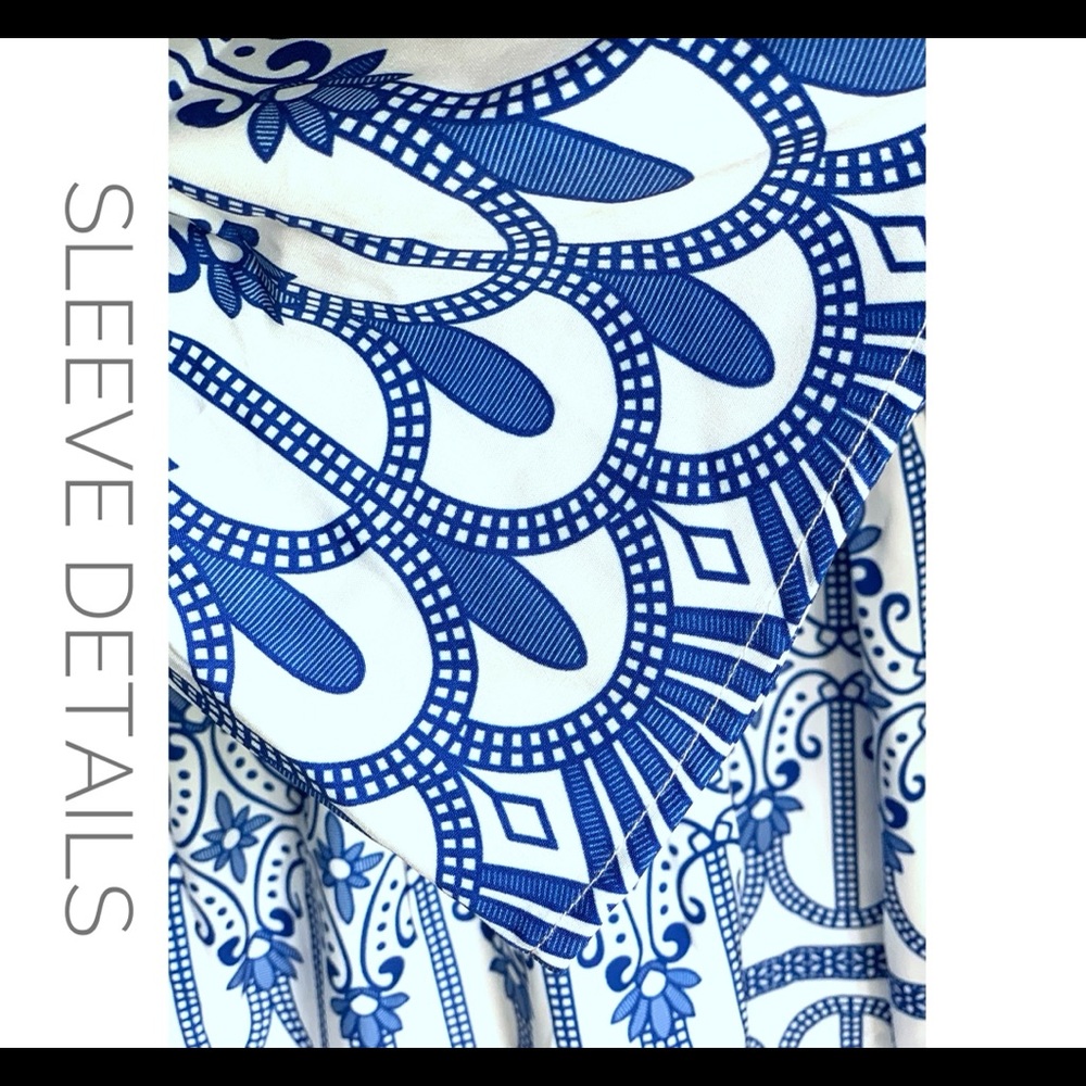 Blue & white graphic dress - Picture 4 of 8